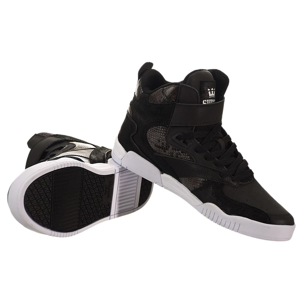 Baskets Montantes Supra Bleeker Noir Black/Snake-White Femme | OOO-48679926